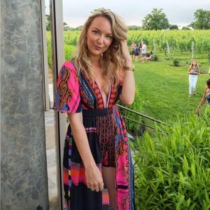 Unique Maximalist pattern skort romper